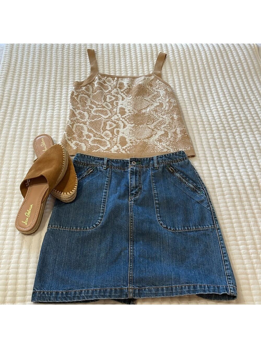 Eddie Bauer Vintage Denim Jean Skirt W/Back Pocket Size 6 - Picture 1 of 5